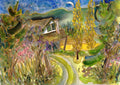Crescent Cottage : Art Print